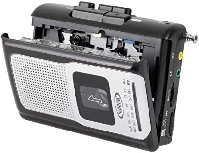 Jensen retro personal radio cassette player back panel layout displaying battery compartment cover