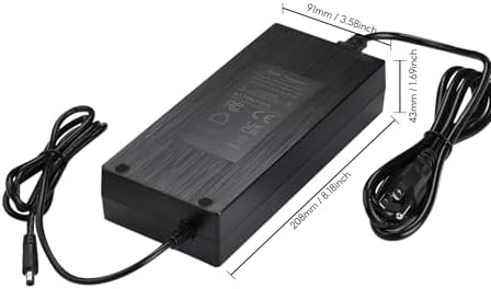 Close up shot of the technical specification label on the AIYIMA 48V 10A fanless audio upgrade adapter.