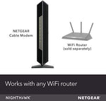 Back panel showing 4 Gigabit Ethernet ports of Netgear CM1200