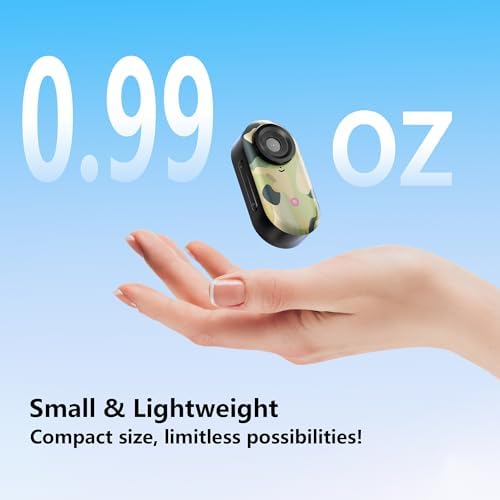 Lenane thumb action camera attached to a magnetic lanyard for hands-free POV recording.