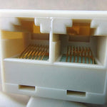 VizGiz RJ45 connector adapter plugged into Ethernet cable