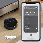 WiiM Mini audio streamer showing the USB Type-C power input port closely.