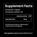 Close up of Phytokann hemp seed oil capsule bottle