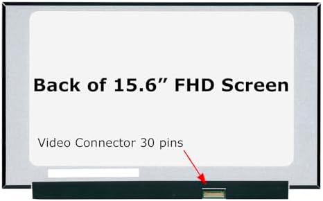 SCREENARAMA 15.6 inch LCD screen replacement showing rear layout and 30-pin socket connector