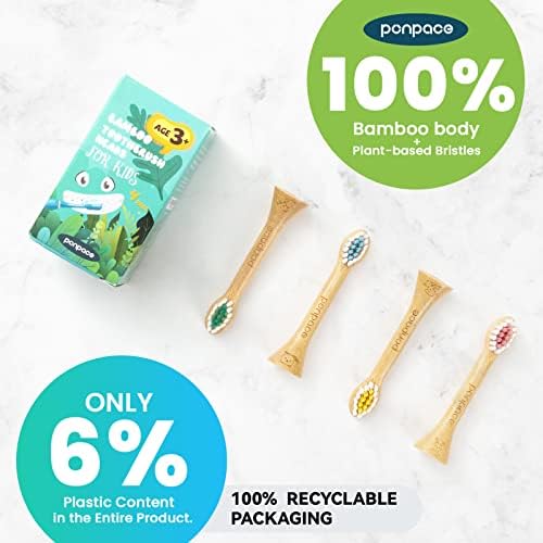 Ponpace bamboo toothbrush head clicking onto a Philips Sonicare for Kids handle