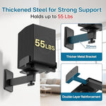 Close up view of the anti slip protective pads and bottom securing screws on the shelf bracket