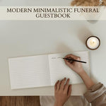 Zicoto funeral guest book open on a display table