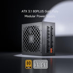 PCCOOLER 850 Watt modular power supply interface panel highlighting the organized plug layout for customizable cable management.