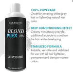 Close up of Hair Bar Nyc Blond Plex 33.8 fluid ounce label
