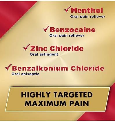 Back label of Orajel 0.25 Ounce toothache cream showing drug facts and ingredients.