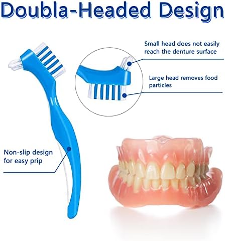 Soft-bristled brushes for cleaning dentures and retainers