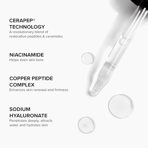 Clear anti aging serum liquid in a dropper bottle for easy daily application