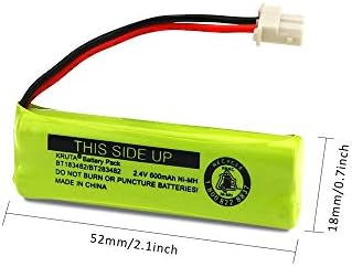 Kruta BT283482 rechargeable 2.4V Ni-MH battery cells showing 2-pin connector