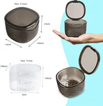 Durable orthodontic appliance storage container for mouth guards and braces.