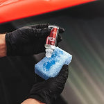 Premium imported clear liquid windshield sealer showing single layer application packaging