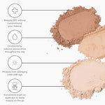 Vegan mineral sunscreen powder for face featuring oil absorbing silica