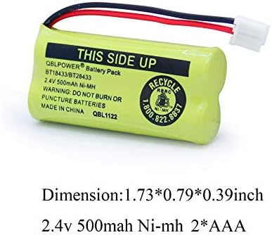 QBLPOWER replacement telephone battery showing the square EH plug connector