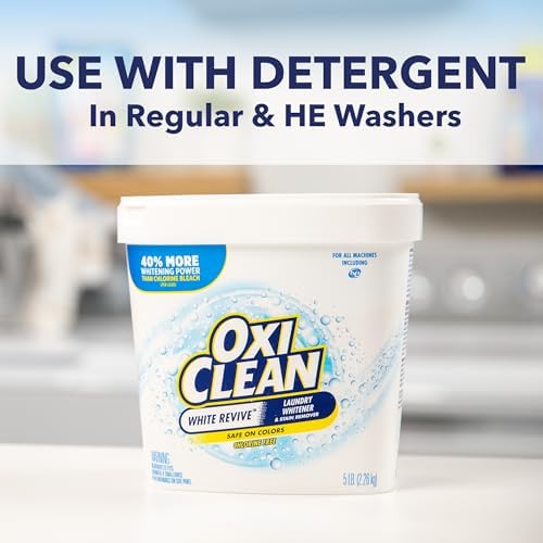 OxiClean White Revive container highlighting the chlorine free bleach alternative claim.