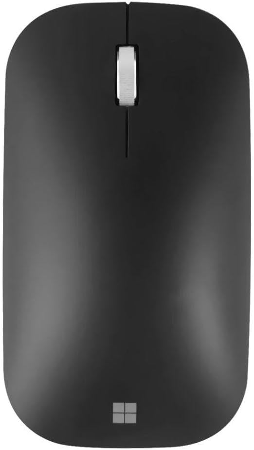 Microsoft Modern Mobile Mouse black front view wireless design