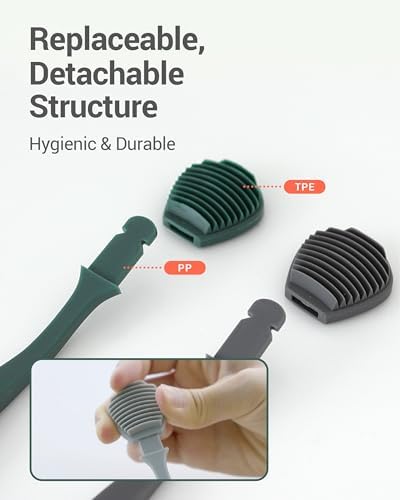 Three count replacement heads for DEARCUS hygienic tongue scraper