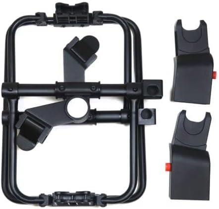 Larktale Caravan Quad stroller wagon car seat adapter black metal frame front view