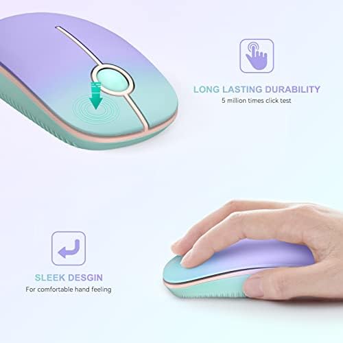 Unipows quiet click computer mouse being packed into a compact laptop sleeve for travel.