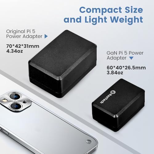 RasTech 27W Power Delivery adapter highlighting the detailed technical specifications and safety certifications printed on side