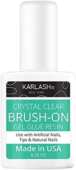 Step by step result of Karlash nail repair on a split natural nail.