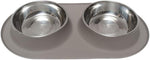 Messy Mutts Double Silicone Dog Feeder, Stainless Bowls, Medium, Grey | Non-Slip Silicone Double Dog Feeder With Two Removable Stainless Steel Bowls For Food And Water - Image 15