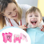 Close up of Beeveer plastic baby teeth storage container