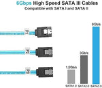 Three pack of flexible 30 AWG slim storage drive data cables clearly labeled P1 P2 and P3 for desktop computer builds.