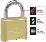 Master Lock Resettable Combination Lock (Solid Brass) - Image 3