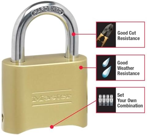 Master Lock Resettable Combination Lock (Solid Brass) - Image 3