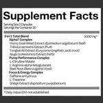 Bruiseweed Big Dog male dietary supplement packaging displaying non-GMO plant-based labels.