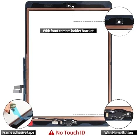 Bexupull tablet repair kit outer touch panel showing pre attached home button assembly.