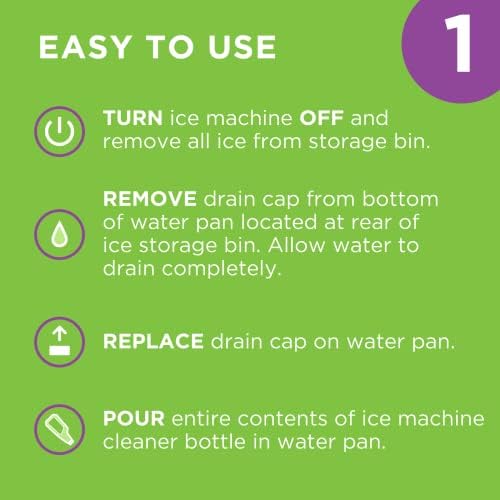 Close up of Affresh nickel safe ice machine cleaner label showing usage instructions