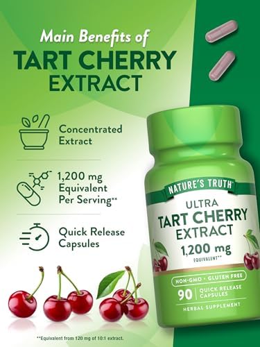 Close up of Nature's Truth Tart Cherry supplement bottle cap