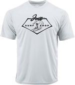 Joe's Surf Shop moisture wicking graphic workout shirt front view