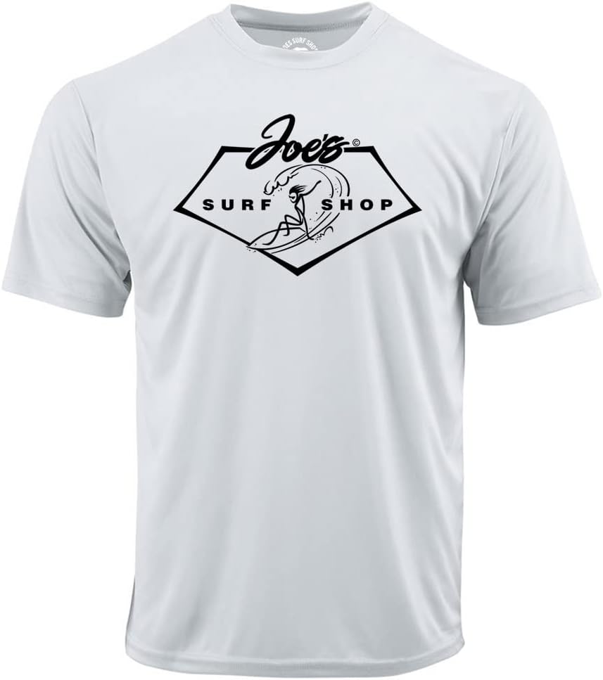 Joe's Surf Shop moisture wicking graphic workout shirt front view