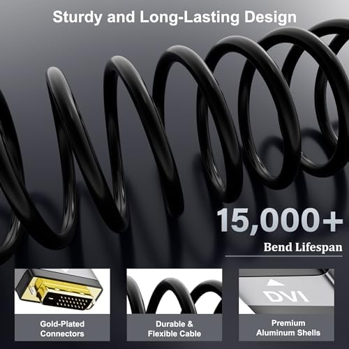 Conable fifteen foot high speed monitor cable laid out with cable management ties.