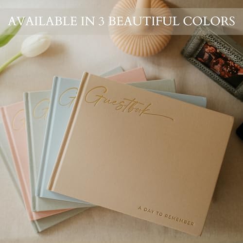 Guest book pages with space for handwritten notes and photos