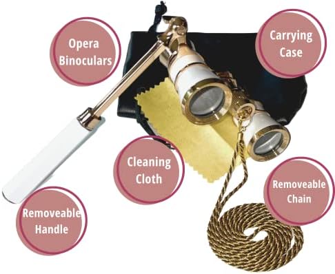 Elegant red metal pocket binoculars for indoor cinema and concert viewing