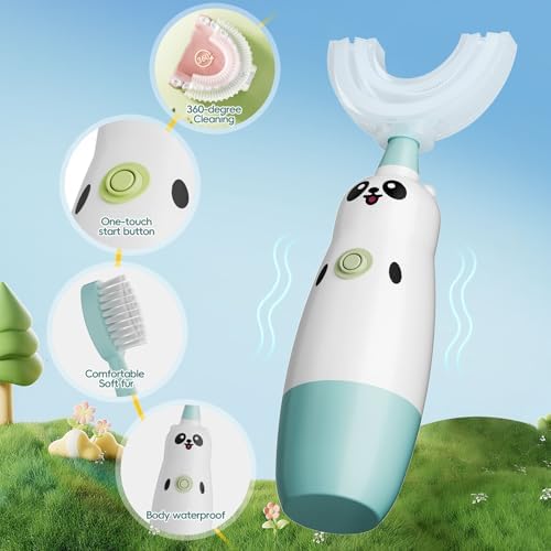 Close up of the food grade silicone U-shaped brush head for 360 degree cleaning.
