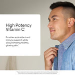 Thorne High Potency Vitamin C powder dissolving in a glass of water for digestive comfort