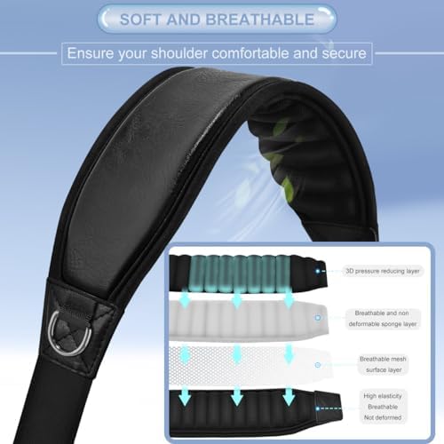 ZINZ heavy duty nylon shoulder strap showing the water resistant neoprene and non slip textured padding.