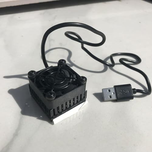 Easycargo 40mm USB fan heatsink underside view highlighting the pre-applied 3M 8810 thermal conductive adhesive tape