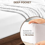FreshCulture twin bed sheet on thick mattress deep pocket view