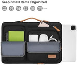 MOSISO shock resistant tablet sleeve showing internal bubble foam and fluffy fleece lining.