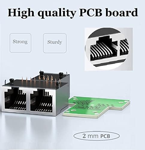 Black RJ45 network splitter adapter for Cat6 cables