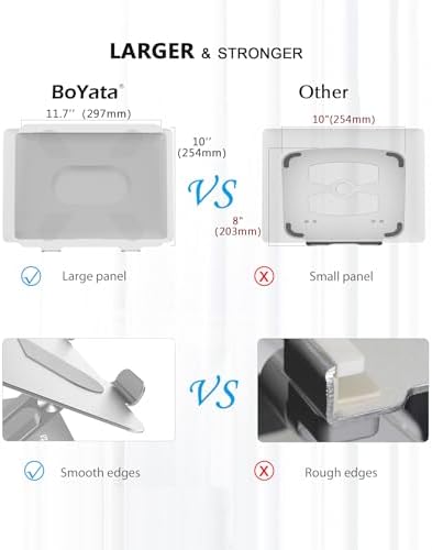 BoYata sturdy desk laptop elevator holding a premium tablet on an office workspace.